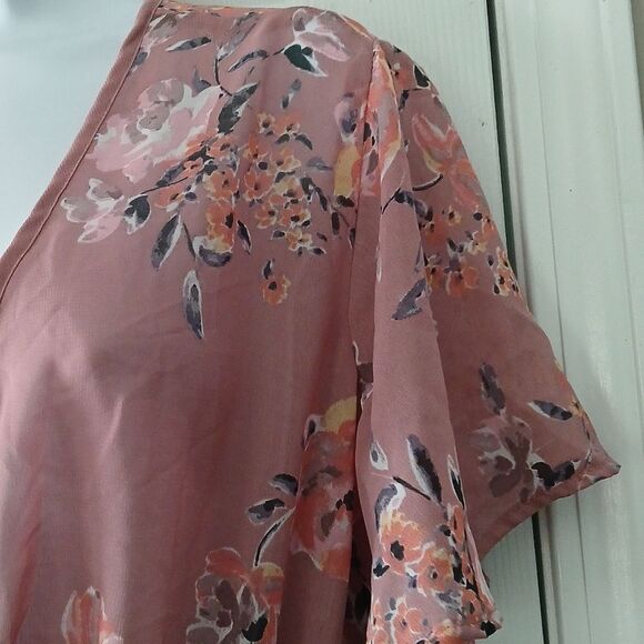 Live 4 Truth boho mauve duster kimono dress tie at waist closure Sz 1X NWOT - Picture 4 of 8